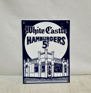 Fiftiesstore White Castle Emaille Bord