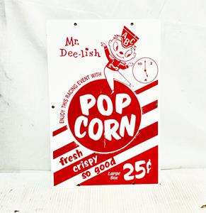 Fiftiesstore Mr. Dee-lish Popcorn Emaille Bord
