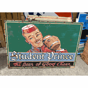Fiftiesstore Student Prince The Beer Of Good Cheer Metalen Bord - Origineel - 152 x 107 cm