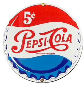 Fiftiesstore Pepsi-Cola Flessendop Emaille Bord - 20 cm ø
