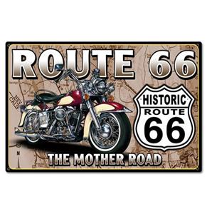 Route 66 The Mother Road Zwaar Metalen Bord - 44 x 29 cm