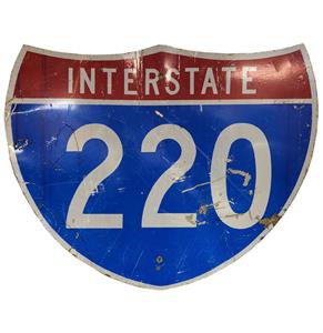 Fiftiesstore Interstate 220 Metalen Straatbord - Origineel - 76 x 61 cm