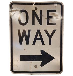 Fiftiesstore One Way Metalen Straatbord - Origineel - 61 x 46 cm