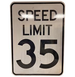 Fiftiesstore Speed Limit 35 Metalen Straatbord - Origineel - 107 x 77 cm