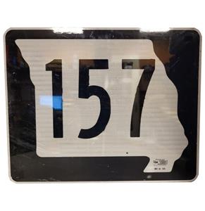 Fiftiesstore Missouri Highway 157 Metalen Straatbord - Origineel - 76 x 62 cm