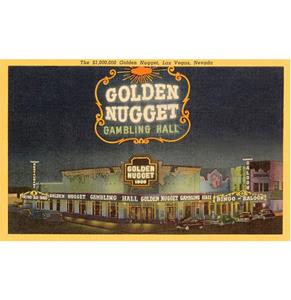 Golden Nugget Gambling Hall, Las Vegas, Nevada - Vintage Foto, Kunst Afdruk