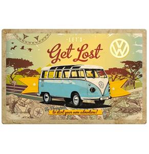 Fiftiesstore Volkswagen Let's Get Lost Metalen Bord 40 x 60 cm