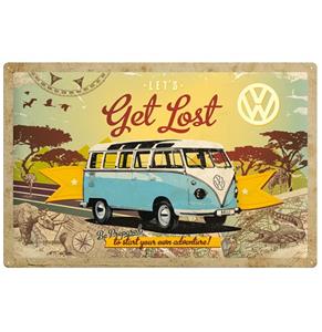 Fiftiesstore Volkswagen Let's Get Lost Metalen Bord 40 x 60 cm