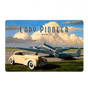 Fiftiesstore Lady Pioneer by Stokes Zwaar Metalen Bord