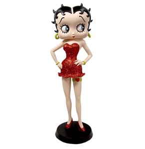 Fiftiesstore Betty Boop Met Kouseband Beeld (Rode Glitterjurk)