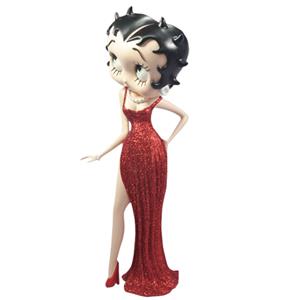 Fiftiesstore Betty Boop Avondjurk Rood Glitter Beeld 36.5 cm