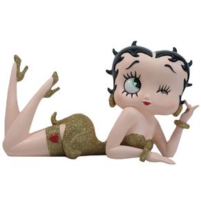 Fiftiesstore Betty Boop Liggen In Gouden Glitter Jurk Beeldje