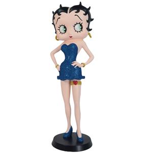 Fiftiesstore Betty Boop Kousenband (Blauwe Glitter Jurk) Beeldje