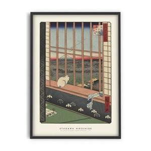 PSTR studio  Utagawa Hiroshige - Cat sitting in window