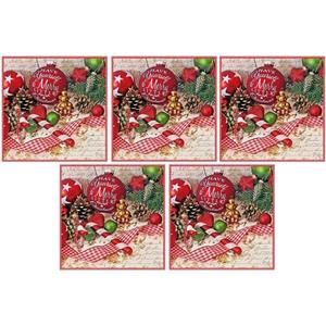 Ambiente 100x Kerst servetten in kerstsfeer 33 x 33 cm -