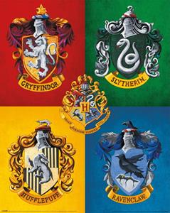 Pyramid Harry Potter Colourful Crests Poster 40x50cm