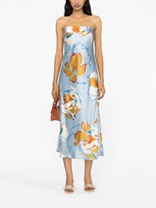 Reformation Joana floral-print silk dress - Blauw