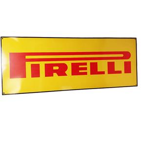 Fiftiesstore Pirelli Logo Emaille Bord - 35 x 90 cm