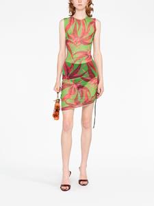 Louisa Ballou botanical-print asymmetric dress - Groen