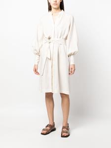 Eleventy belted linen dress - Beige