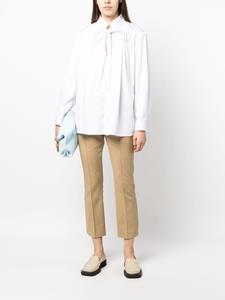 slim-fit cropped trousers - Beige