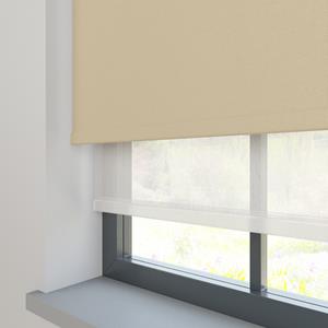 Domus Dubbel Rolgordijn - Bella beige met Mood katoen