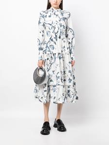 Erdem floral-print cotton dress - Wit
