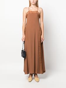 Erika Cavallini lace-trim sleeveless long dress - Bruin