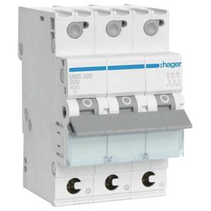 Hager MBS320 Sicherungsautomat 3P B-20A SSK - 3P, 3 module, 20A, 50/60Hz