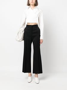 Lanvin flared cropped wool trousers - Zwart