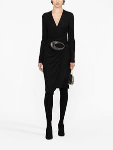 TOM FORD belted-waist V-neck dress - Zwart