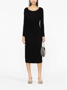 Alberta Ferretti round-neck long-sleeve dress - Zwart