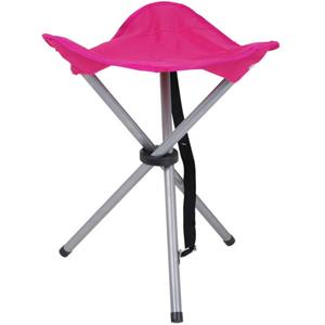 Urban Living bijzet krukje/stoeltje - Opvouwbaar - Camping/outdoor - D32 x H43 cm - Roze -