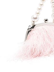 Monnalisa feather-detailing clutch bag - Roze