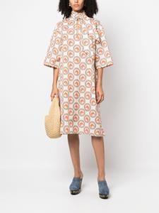 Gucci jacquard equestrian-print cotton dress - Beige