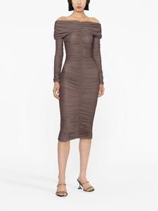 THE ANDAMANE Nicole ruched off-shoulder dress - Paars