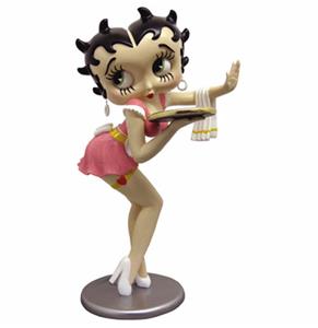 Fiftiesstore Betty Boop Serveerster Roze Glitter Beeld 91,5 cm