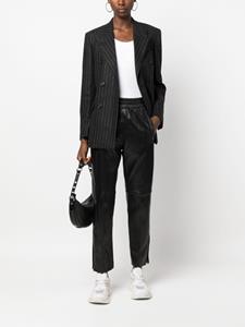 Golden Goose leather elastic-waist cropped trousers - Zwart