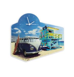 Fiftiesstore VW Volkswagen T1 BUS Muur Klok - ACRYLIC/BEACHLIFE