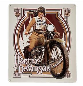 Fiftiesstore Harley-Davidson Nouveau Babe Metalen Bord - 33 x 38cm