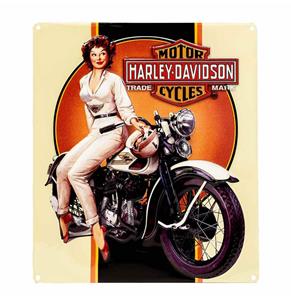 Fiftiesstore Harley-Davidson Dreaming Babe Metalen Bord - 33 x 38cm