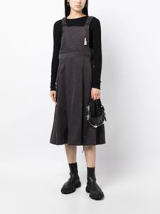 Musium Div. logo-patch corduroy dress - Grijs