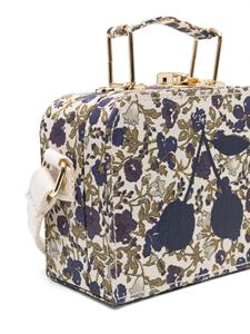 Koffer met bloemenprint - Beige