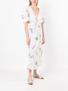 Isolda Jurk met slangenpatroon - Wit