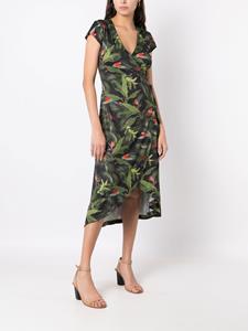 Lygia & Nanny Jurk met botanische print - Groen