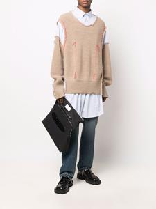 Maison Margiela Schoudertas met logo - Zwart