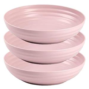 PlasticForte Rond bord/camping - 6x - diep bord - D22 cm - oud roze - kunststof - onbreekbaar -