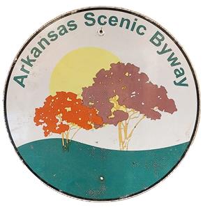 Fiftiesstore Arkansas Scenic Byway Origineel Straatbord - Ø61cm