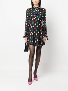 MSGM heart-print long-sleeved dress - Zwart