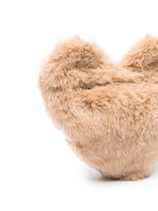 heart-shaped faux-fur bag - Beige